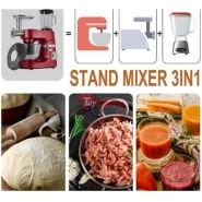 Sonifer 7 L 6 Speed 3 in 1 Food Mixer Professional Commercial Blender Stand Mixer Meat Grinder For Home - Silver