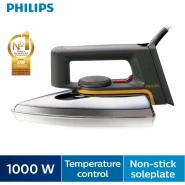 Philips Original Iconic Classic Dry Flat iron Linished Soleplate HD1172 - 1000 Watts - Grey/Silver