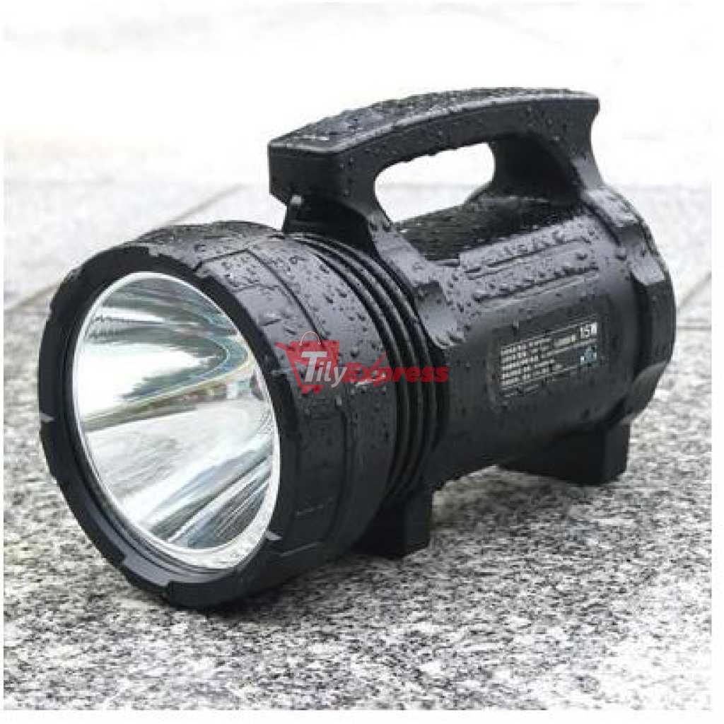 LED Search Light 10W with Lithium Battery Dual Charging 220V AC & 12V DC Solar - Rechargeable Handheld Torch