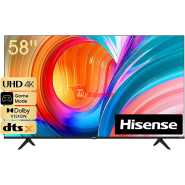 Hisense 58 inch 4K UHD Smart TV 58A6HS – Frameless Vidaa Smart TV, Bluetooth, HDMI, USB, Netflix and Youtube, Inbuilt Free To Air Decoder - Black