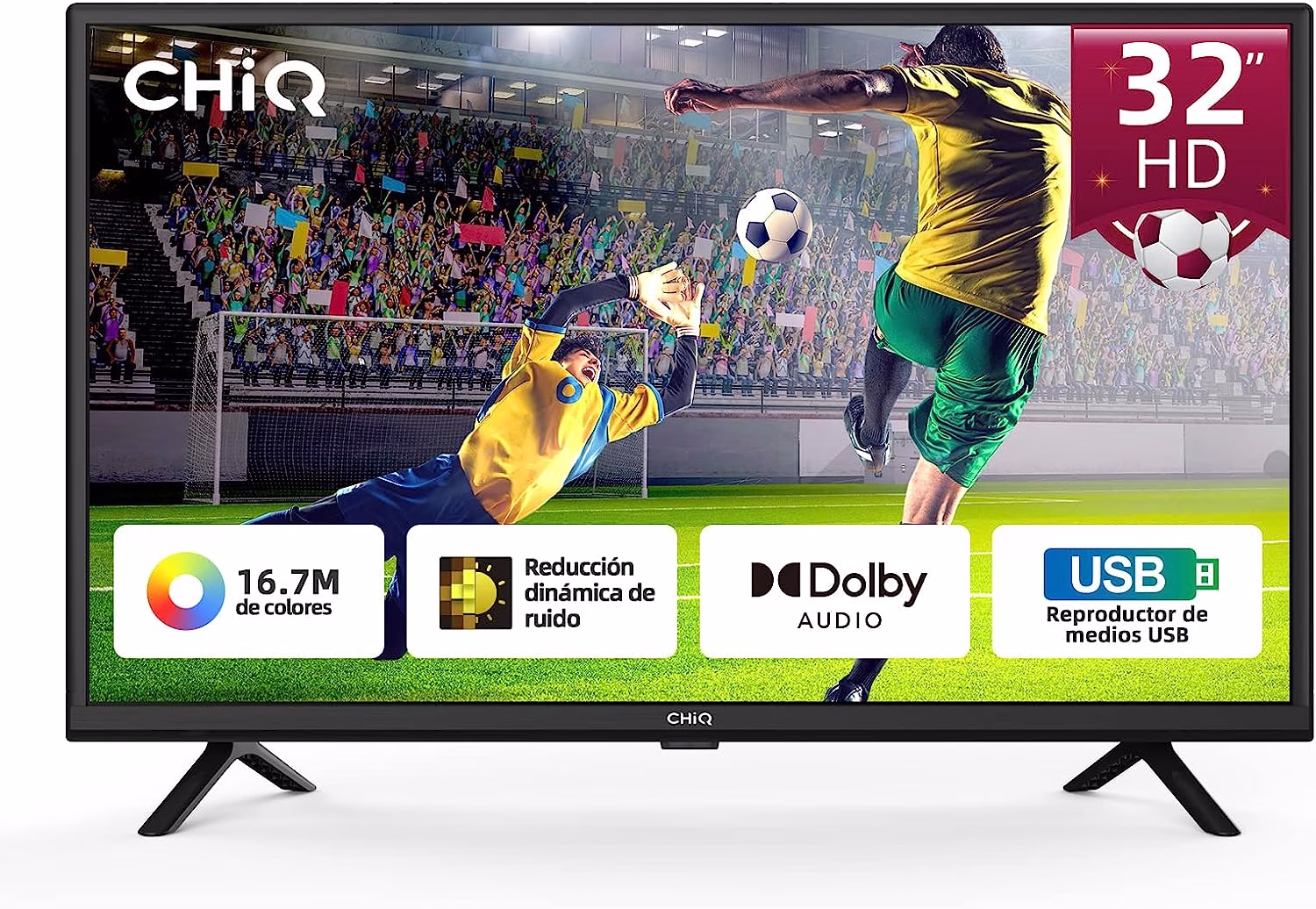 CHiQ L32H7C, 32 Inch Smart Android 11 TV, HDR10, DBX-TV, Quad-Core CPU, Frameless (Without Frame), Wi-Fi, Bluetooth5.0, Google Assistant, Netflix, You Tube, Prime Video, Google Play, HDMI /USB