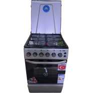 YES Full Gas Cooker 50x50cm YS-5540GTB; 4-Gas Burners, Electric Oven & Grill - Silver