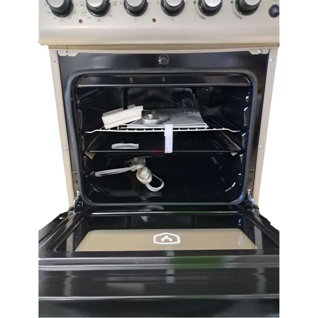 YES Cooker 2- Gas Burners + 2 Electric Plates, 50x60cm YS-5622GTB; Gas Oven & Grill, Auto Ignition - Silver