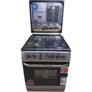 YES Cooker 3- Gas Burners + 1 Electric Plate, 60x60cm YS-6631GTG; Gas Oven & Grill, Auto Ignition - Silver