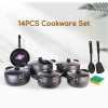 Tornado 14Pcs Heavy Non-Stick Cooking Pot Sufuria Set - Black