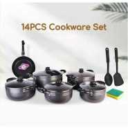 Tornado 14Pcs Heavy Non-Stick Cooking Pot Sufuria Set - Black