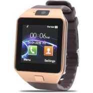 Dz09 Multifunctional Bluetooth Smart Watch and Sim Card - Gold