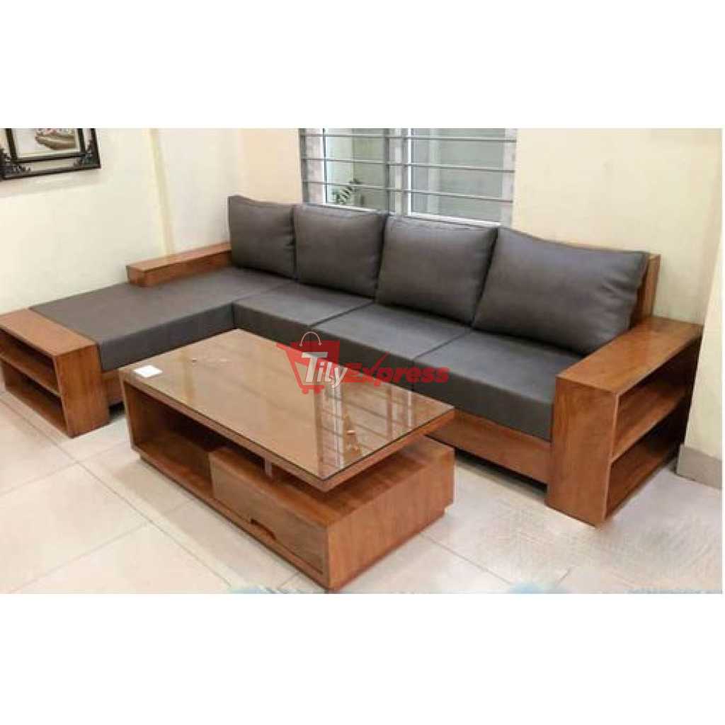 5 Seater L Shaped Luxurious Sofa Set with Fibre Pillows