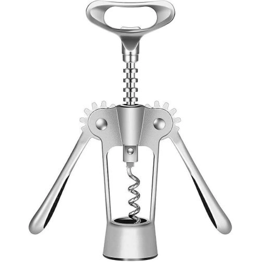 Mosaic All in One Wine Cork Screw Bottle Opener - Wine Opener, Wing Corkscrew Wine Bottle Opener with Multifunctional Bottles Opener PRM- Silver