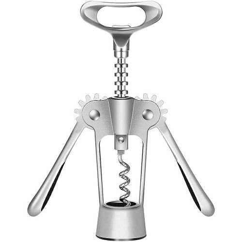 Mosaic All in One Wine Cork Screw Bottle Opener - Wine Opener, Wing Corkscrew Wine Bottle Opener with Multifunctional Bottles Opener PRM- Silver