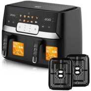 RAF 12L Air Fryer With 2 Independent Baskets Grill Oven- Black