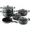 Tornado 11 Piece Non-stick Saucepans Cookware Dishes Pots- Black.