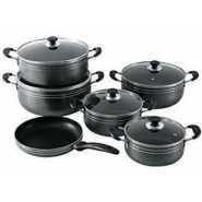 Tornado 11 Piece Non-stick Saucepans Cookware Dishes Pots- Black.