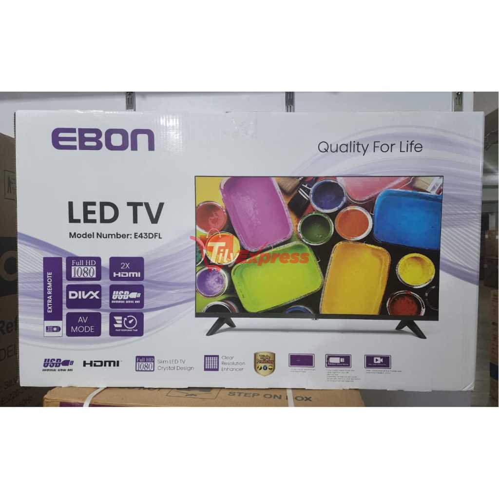 EBON 43-Inch Smart TV UHD 4K E43SAFl; Android Full HD LED TV, 2- Remote Controls, WiFi, 3- HDMI Ports, USB, Inbuilt Free To Air Decoder - Black