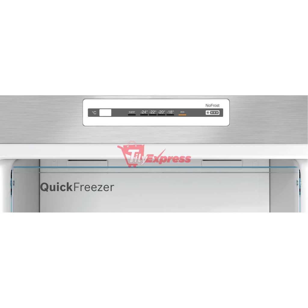 Bosch 260 Litre Fridge KDN26N12N5; Frost Free Freestanding 2-Door Top Freezer Refrigerator - Inox