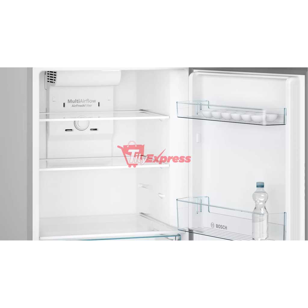 Bosch 260 Litre Fridge KDN26N12N5; Frost Free Freestanding 2-Door Top Freezer Refrigerator - Inox