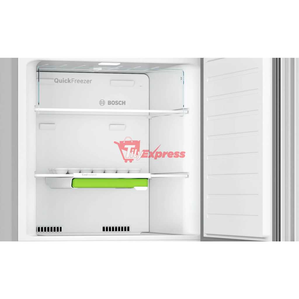 Bosch 260 Litre Fridge KDN26N12N5; Frost Free Freestanding 2-Door Top Freezer Refrigerator - Inox