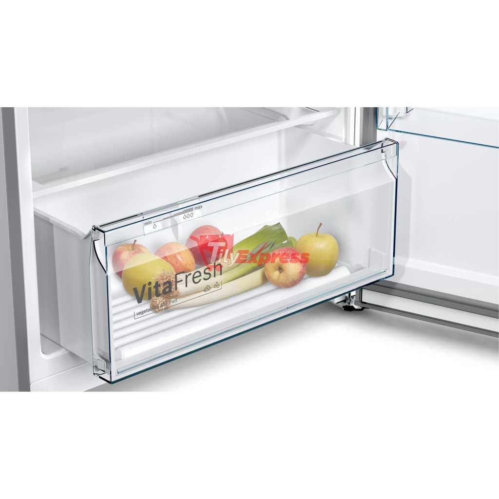 Bosch 430 Litre Fridge KDN43VL2N5; Freestanding 2-Door Top Freezer Refrigerator - Inox