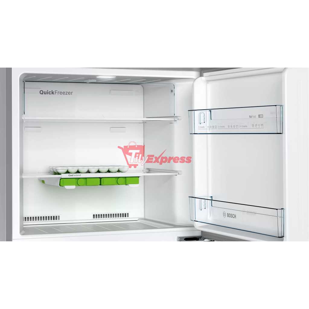 Bosch 430 Litre Fridge KDN43VL2N5; Freestanding 2-Door Top Freezer Refrigerator - Inox