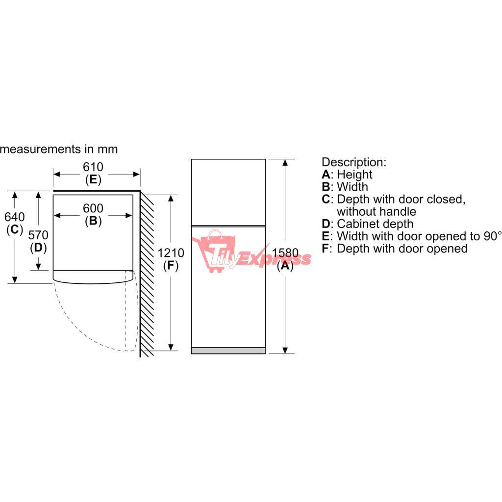 Bosch 260 Litre Fridge KDN26N12N5; Frost Free Freestanding 2-Door Top Freezer Refrigerator - Inox