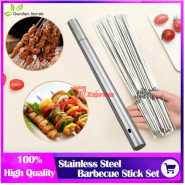 Kabob Skewers for Grilling, 6-Piece 16" Metal Skewers for Kabobs with Slider, Stainless Steel Flat BBQ Skewers Shish Kabob Skewers for Meat Shrimp, Reusable Sword Skewers with Storage Case Gift -Gift.