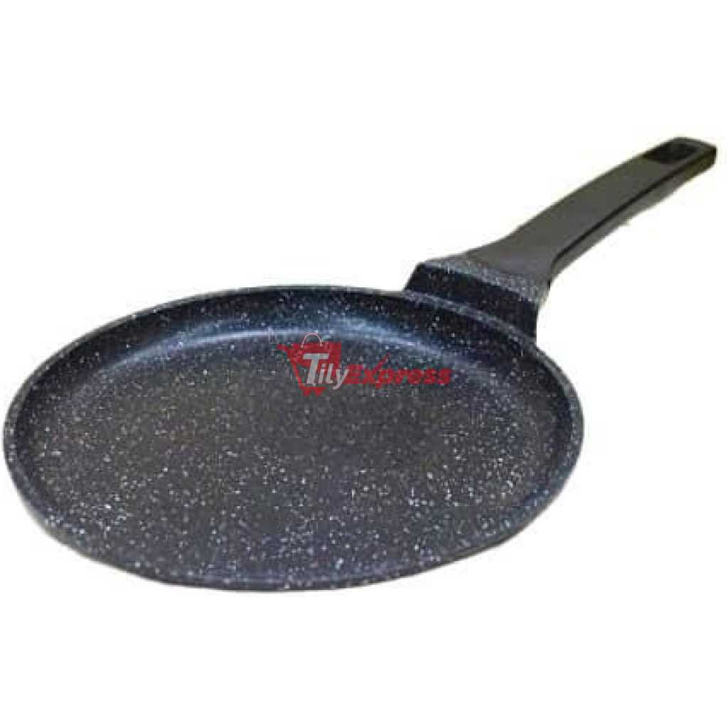 26cm Non Stick Marble Ceramic Coated Chapati Roti Omelets Crepe Frying Pan- Black