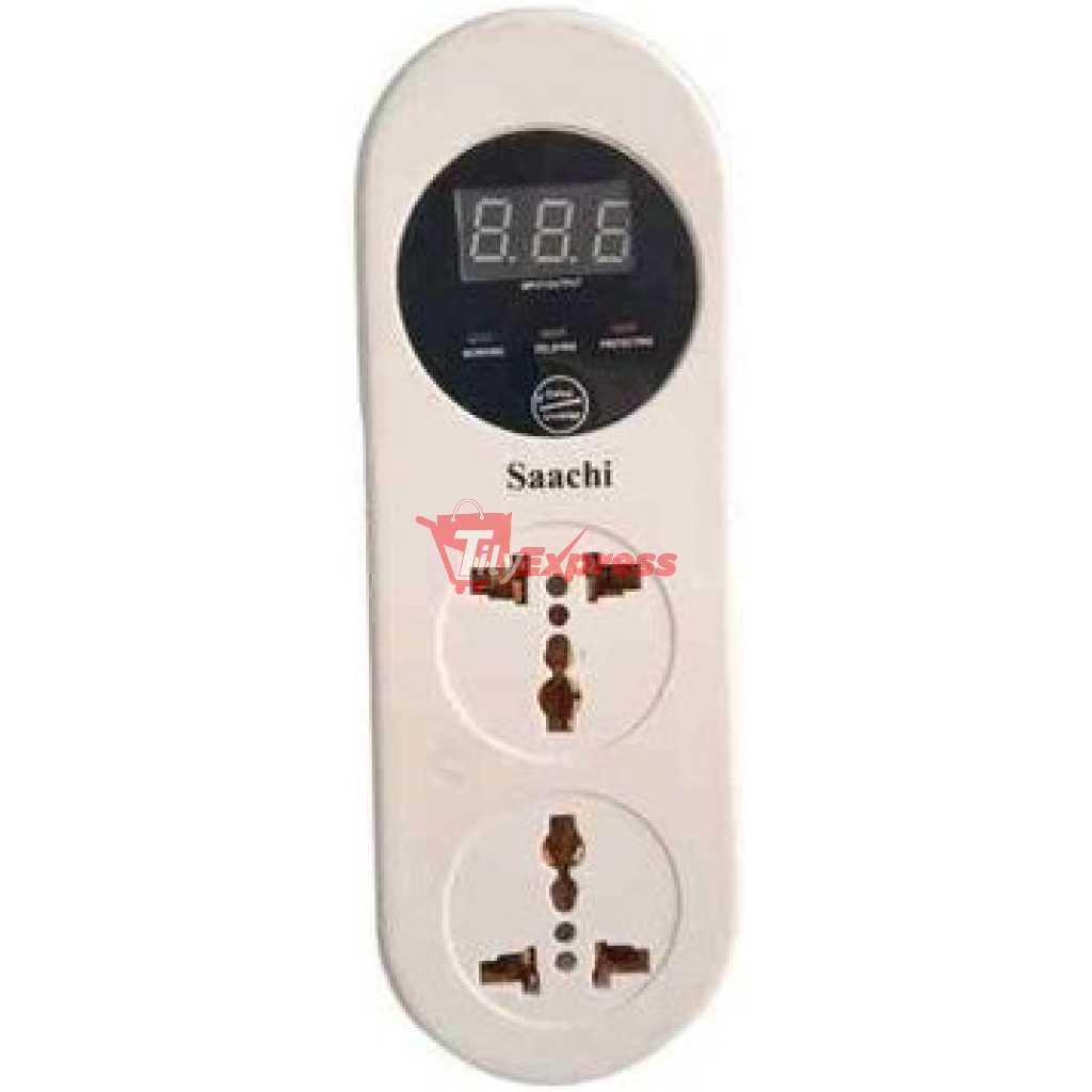 Saachi 15 Amps Voltage/Power Guard (All Electronic Equipment guard) With 2-Plugs - White