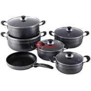 Tornado Aluminum Cookware Set of 5 Pots And 1 Frying pan -Black