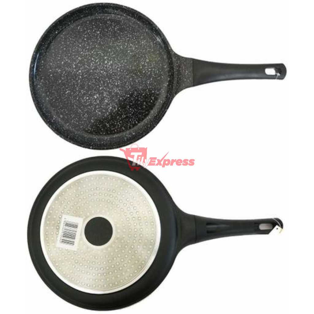 26cm Non Stick Marble Ceramic Coated Chapati Roti Omelets Crepe Frying Pan- Black