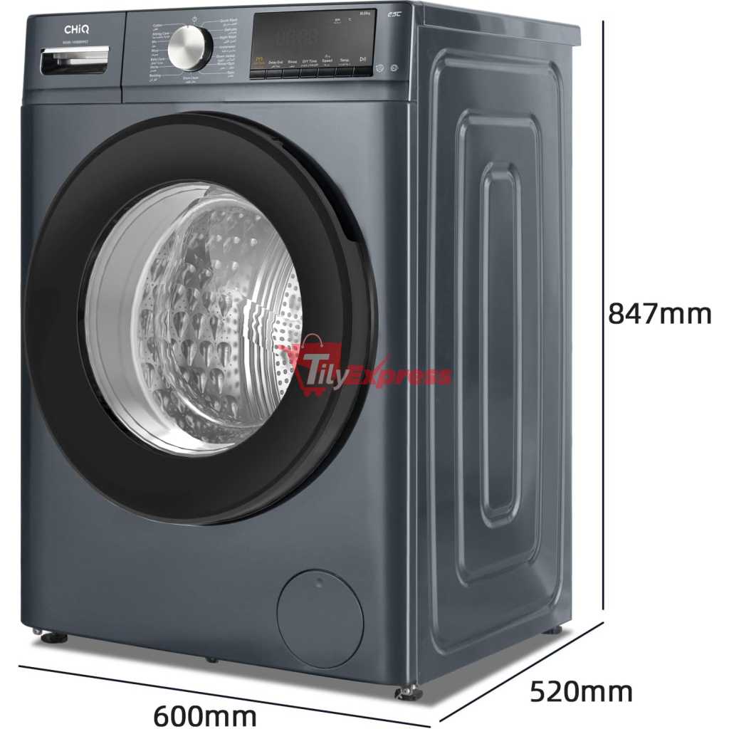 CHiQ 8kg Front Load Washing Machine - CG80-14586BSK3, AI One touch with Quick wash Function, High Speed 1400 rpm, Counter Depth and Child lock, Inverter Motor, Silver