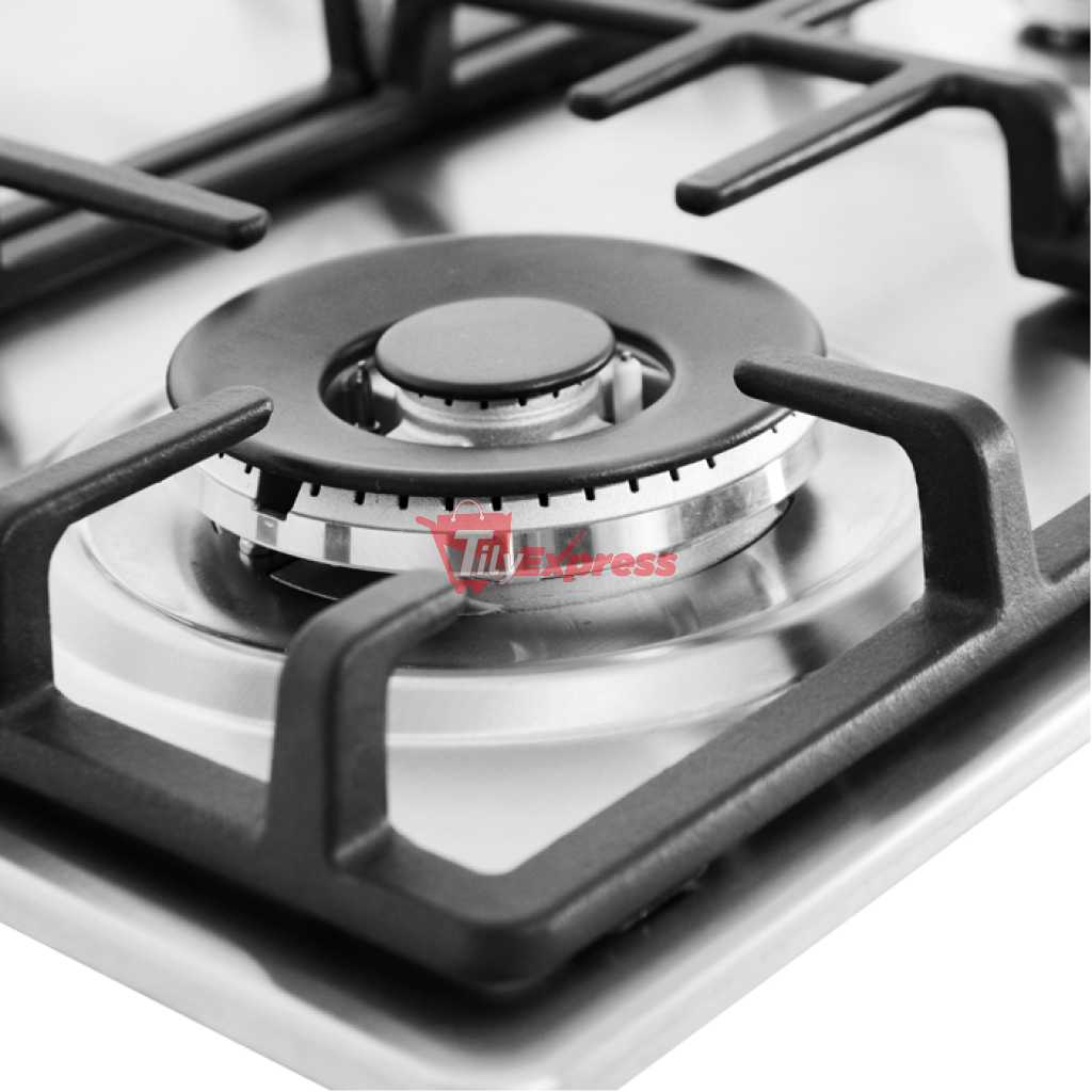 Hisense 58cm Built-In Gas Hob HHU60GAGR, 4 Gas Burners, Auto Ignition, Cast Iron Pan Supports, Gas Cooker