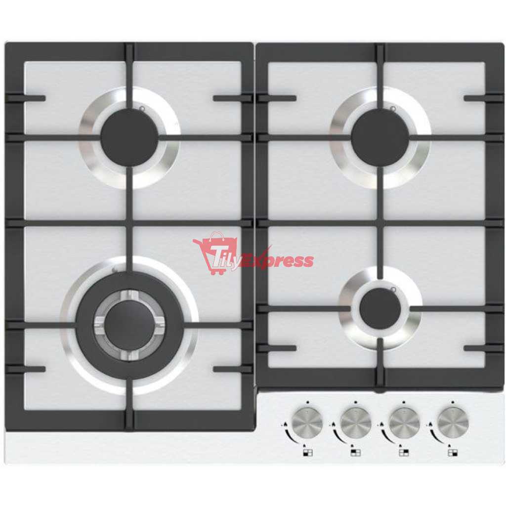 Hisense 58cm Built-In Gas Hob HHU60GAGR, 4 Gas Burners, Auto Ignition, Cast Iron Pan Supports, Gas Cooker