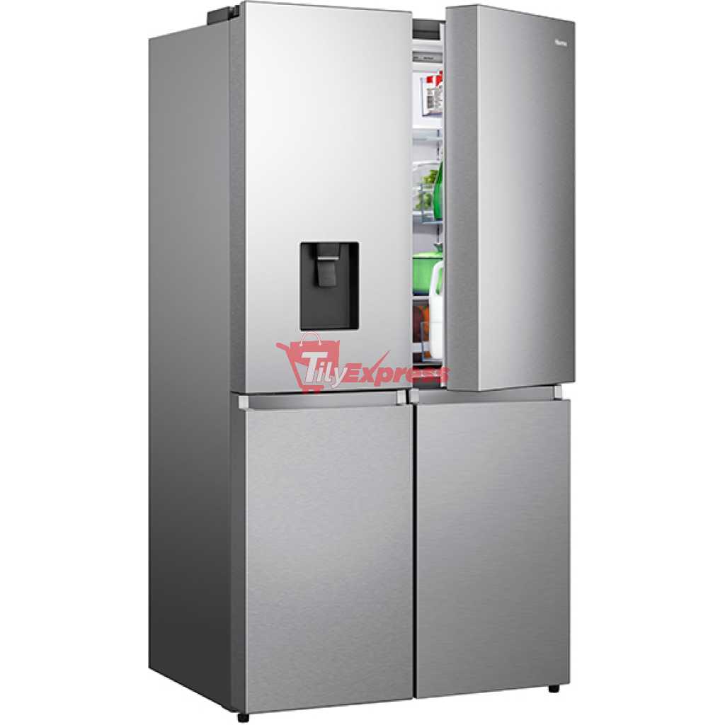 Hisense 730 - Litre French Door Fridge RQ-73WC4SW1; 4-Doors, Frost Free Refrigerator With Water Dispenser - Stainless Steel