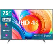 Hisense 75-Inch 4K UHD Smart VIDAA TV 75A7K, With Dolby Vision HDR, DTS Virtual X, Bluetooth and Wi-Fi - Black