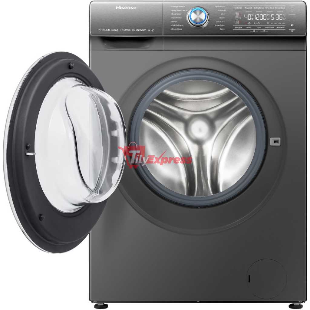 Hisense 12kg Automatic Front Load Washing Machine 1400rpm | Inverter Motor Technology  WF3Q1242BT - Grey