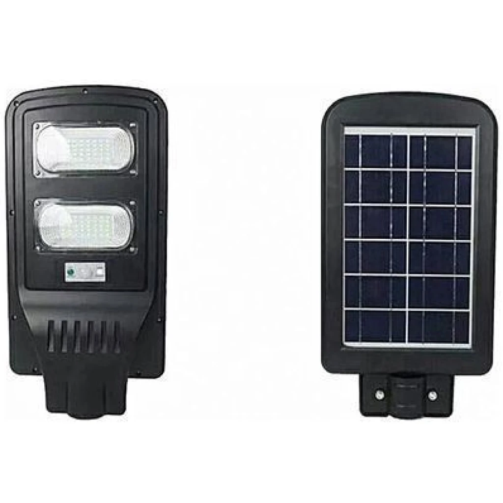 60W Outdoor IP65 Intergrated Solar Street Light With Remote - Black