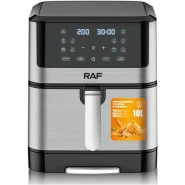 RAF 10L New Digital Touch Screen Stainless Steel Air Fryer-Black/silver