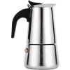 9 Cups Moka Pot Large Capacity Stainless Steel 304 Moka Pot Coffee Maker Stovetop Espresso Maker Coffee 450ML- Siliver