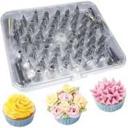 50 Pieces Set Useful Cake Icing Decorating Tool Kit-Silver