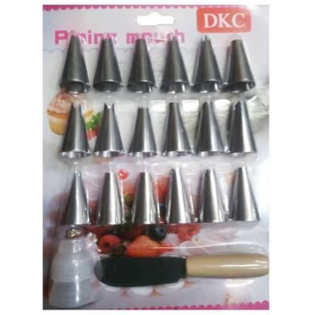 20 Pieces Set Useful Cake Icing Decorating Tool Kit-Silver