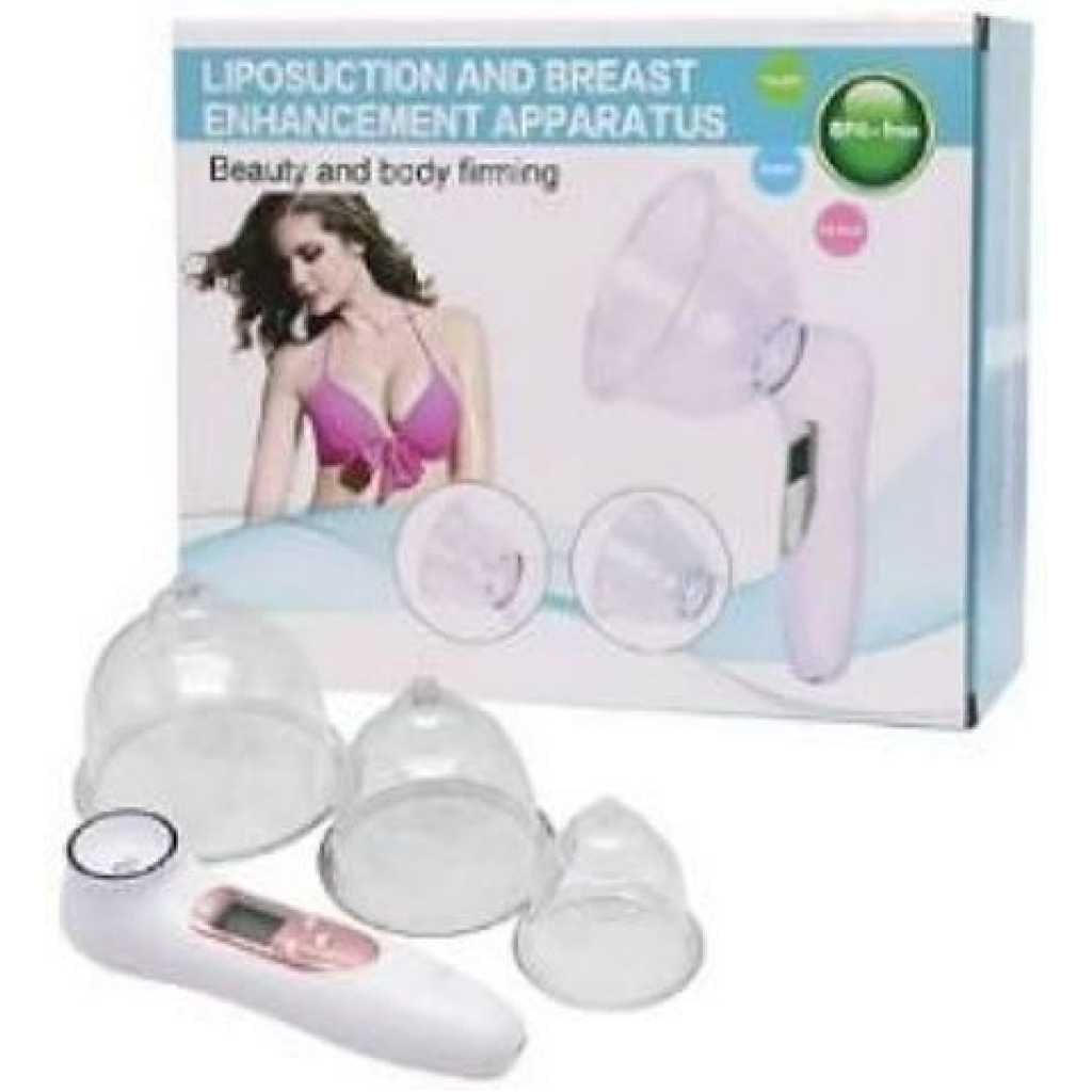 Electric Liposuction And Breast Massager Enhancement Apparatus Chest Massage Stimulator, Bust Lift Up Machine,for Breast Dysplasia, Flat Breasts, Sagging Breasts,Home Breast Care Device -Clear