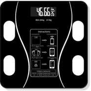 Smart Digital Weighing Scale With Bluetooth and WiFi, USB, Body Fat, BMI (Black), White