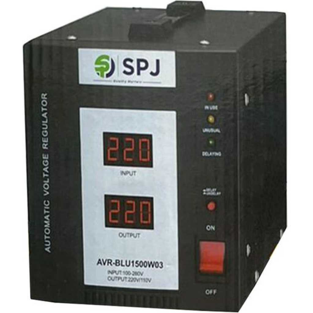 SPJ AVR-BLU1500W03 Automatic Voltage Regulator 1500W - Black