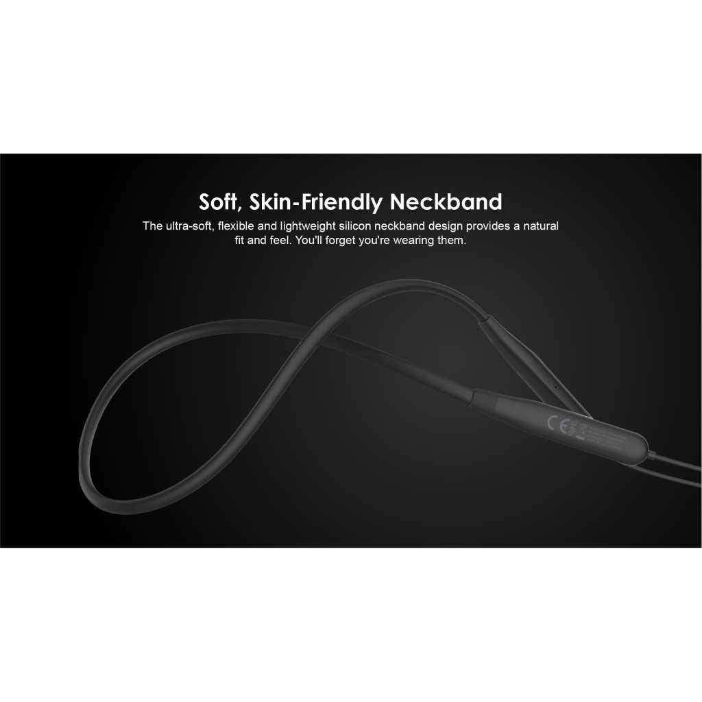 Oraimo Shark 2 Bluetooth Sports Neckband Wireless Headsets With Exta Bass Sound - Black