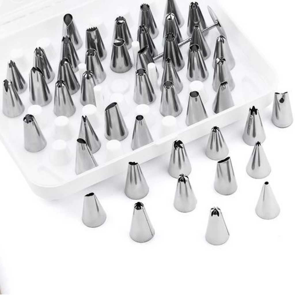 50 Pieces Set Useful Cake Icing Decorating Tool Kit-Silver