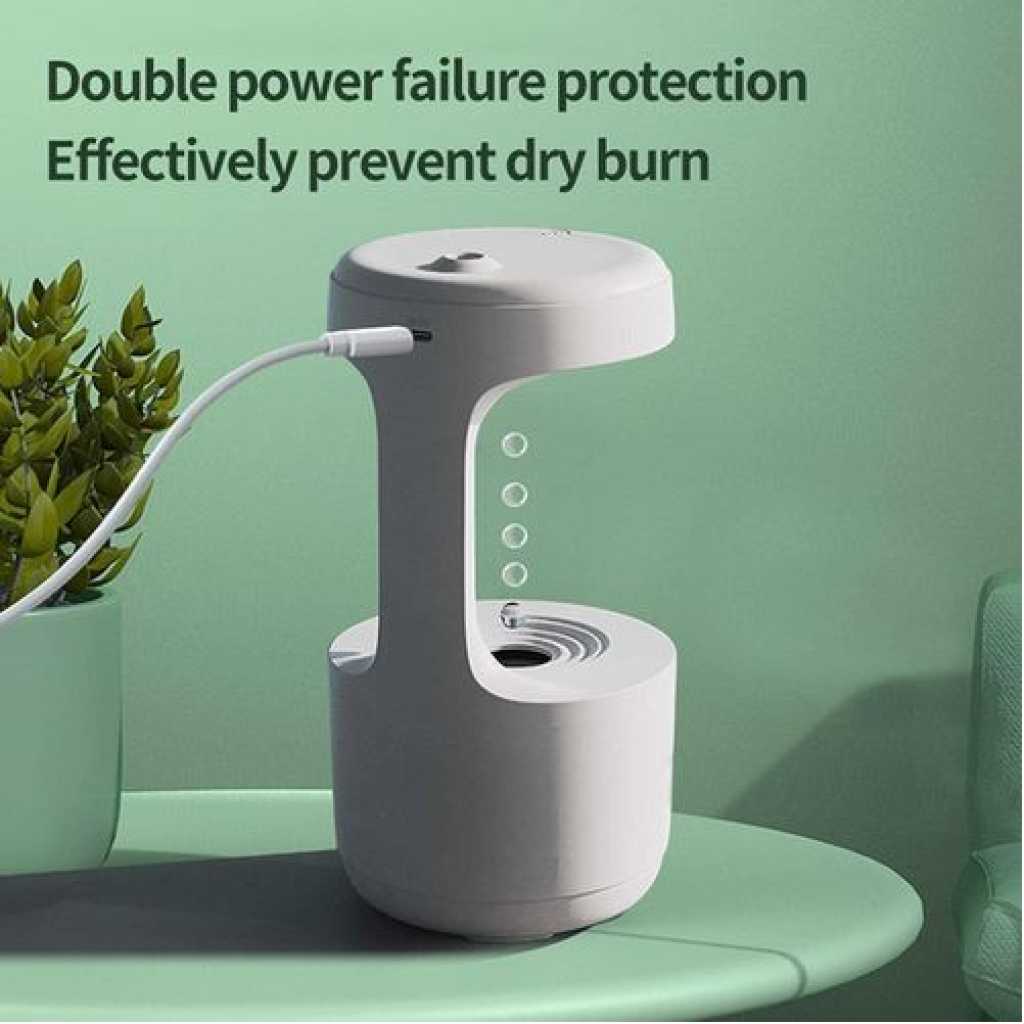 Anti-Gravity Humidifier With Clock Water Drop Backflow Aroma Diffuser, Anti Gravity Air Humidifier Aromatherapy Levitating Water Droplet,Ultrasonic Humidifiers Cool Mist Maker Fogger with LED Display, Air Purifiers for Office Bedroom- Multicolor
