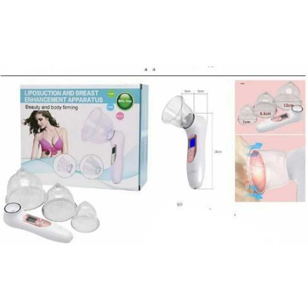 Electric Liposuction And Breast Massager Enhancement Apparatus Chest Massage Stimulator, Bust Lift Up Machine,for Breast Dysplasia, Flat Breasts, Sagging Breasts,Home Breast Care Device -Clear