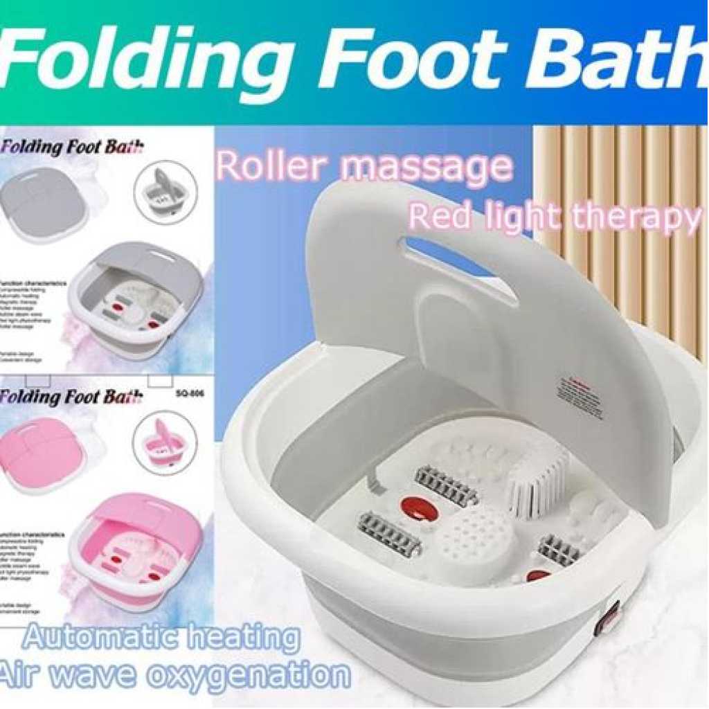 Folding Foot Bath Tub Electric Heating Thermostatic Constant Temperature Massage Foot Bath Spa Massager- Multicolor