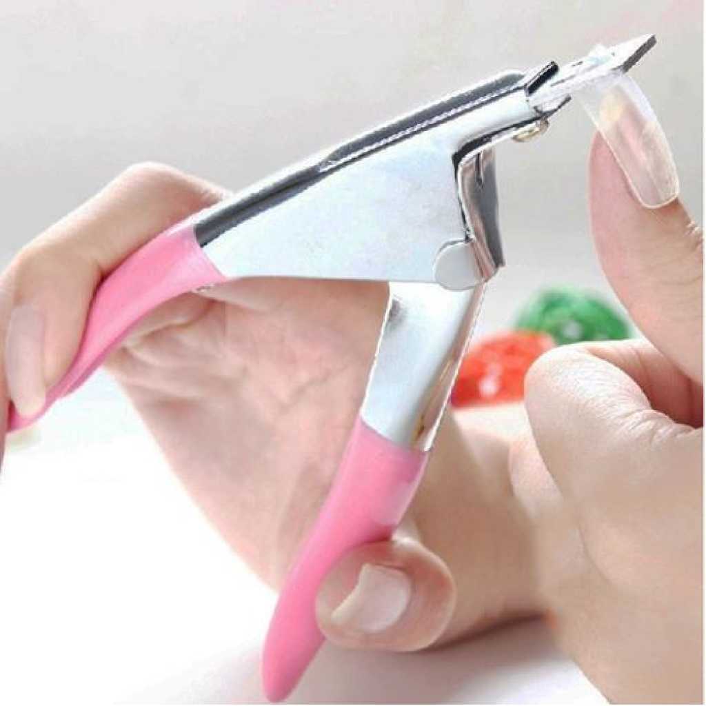 Trimmer Manicure Tools Acrylic Nail Clippers Cutter Fake False Nail Clippers Edge Cutter- Pink