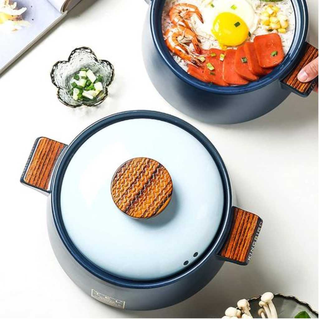 3 Pieces Of Ceramic Casserole Dish With Insulated Handles Japanese Novelty Household Slow Stew Delicious Soup Pot, Non-Stick Easy to Clean Induction Compatible Round Soil Pot -Multicolor